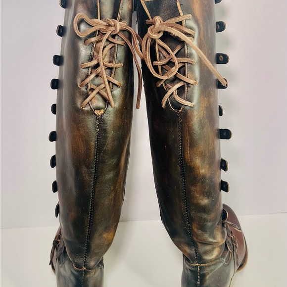 Freebird Boots - Rylan - Cognac Multi - Size 8 - Tall Lace Up Leather Boots - Picture 5 of 16